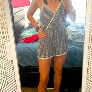 Cute blue and white romper!